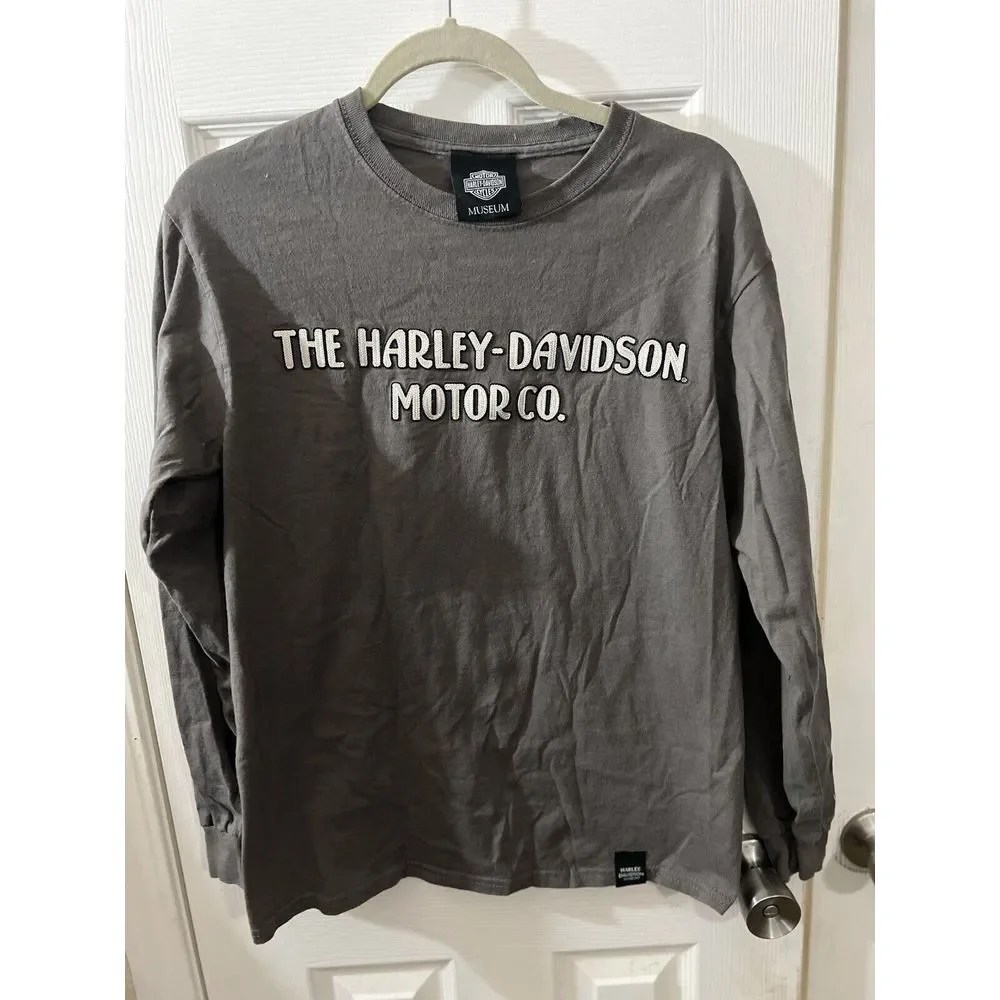 Harley Davidson Museum Shirt‎ M Gray Long Sleeve Personaized